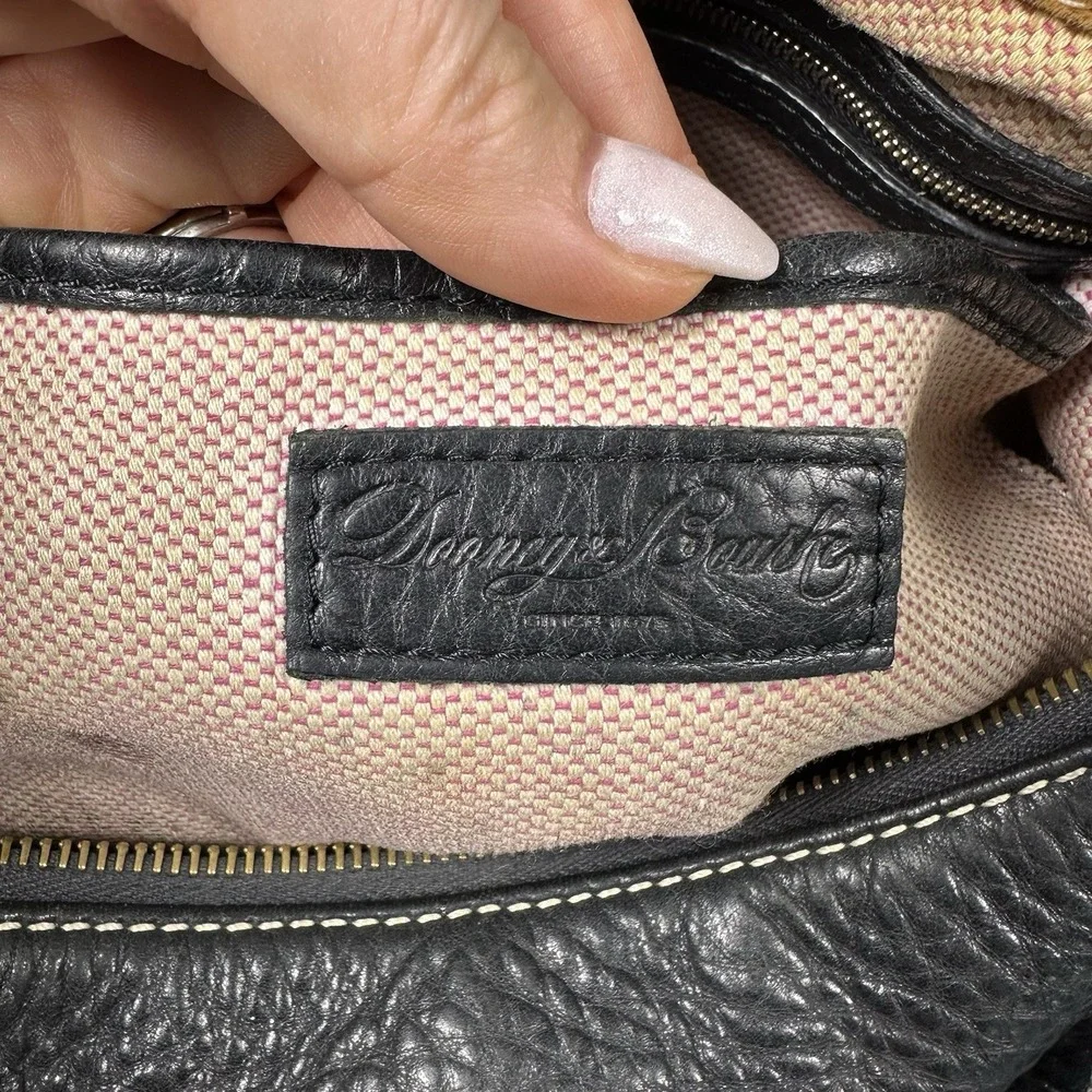 Vintage Dooney & Bourke Pebbled Leather Shoulder Bag Black Hobo Legacy Y2K